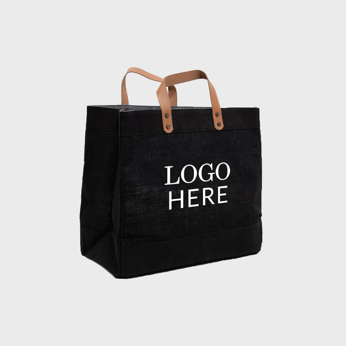 Large Black Jute Market Bag (pk 5)  JSLHBK