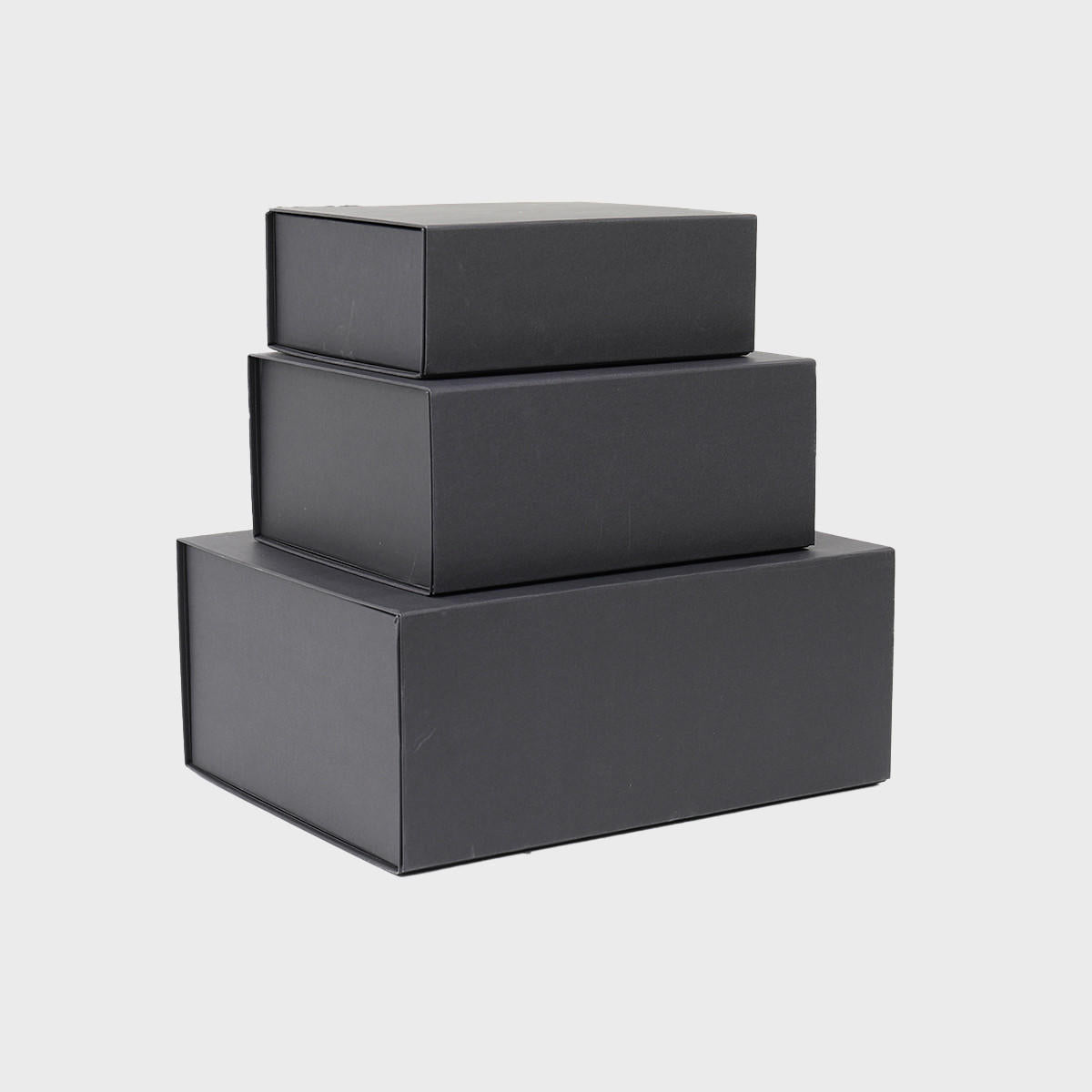 Black Magnetic Folding Gift Hamper Box MFBK