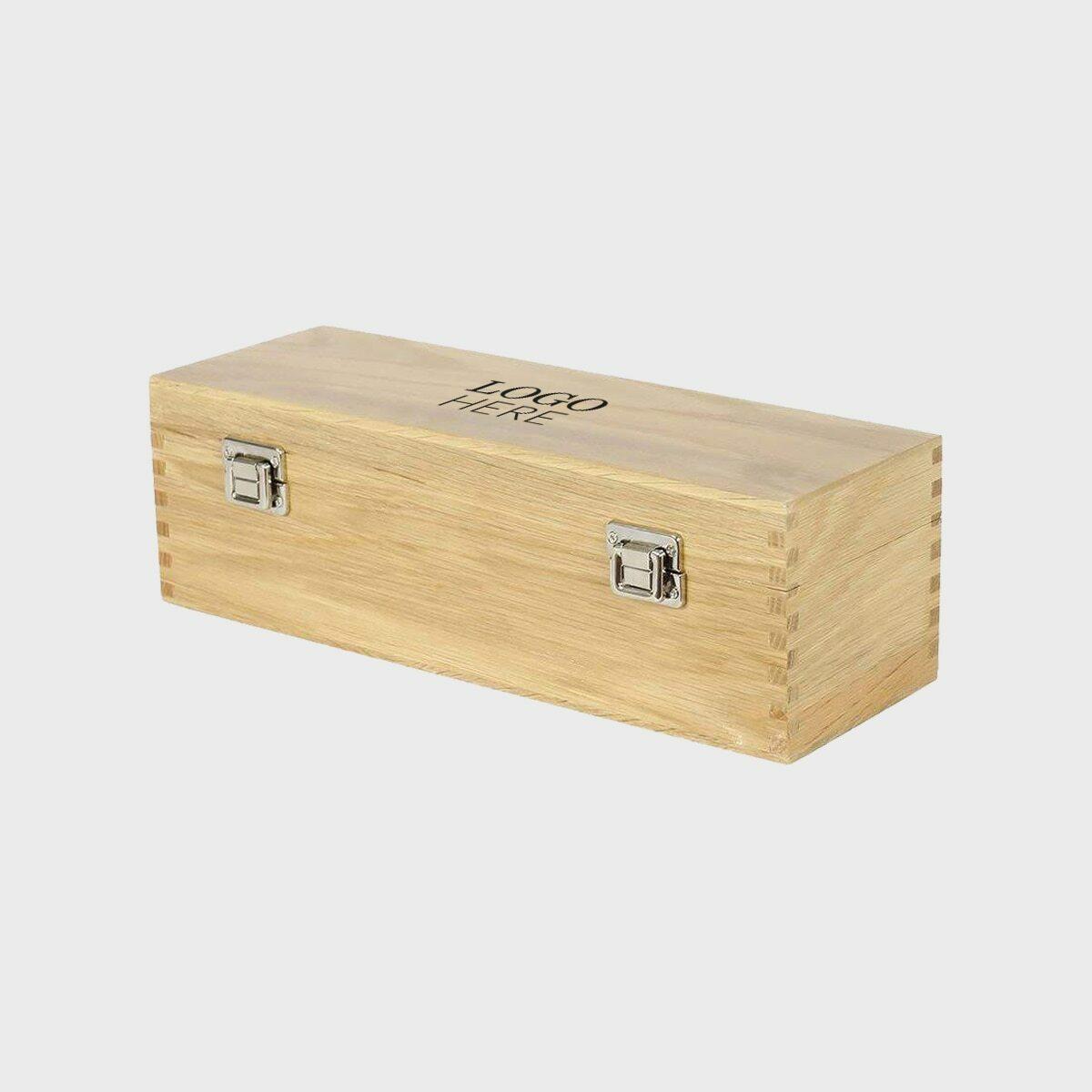 Hinged Oak Wooden Wine Box with Silk Lining pk 6 OAK1