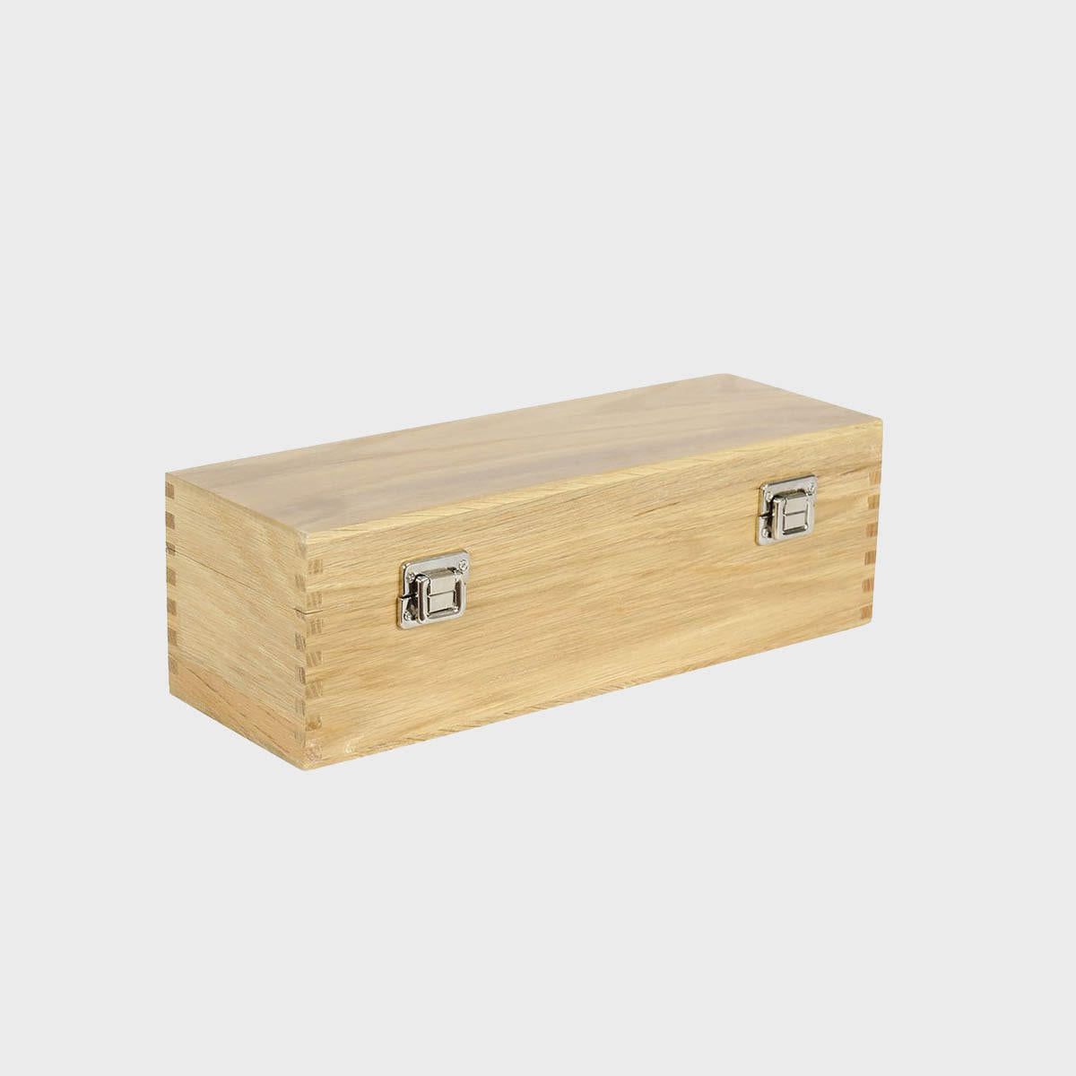 Hinged Oak Wooden Wine Box with Silk Lining pk 6 OAK1