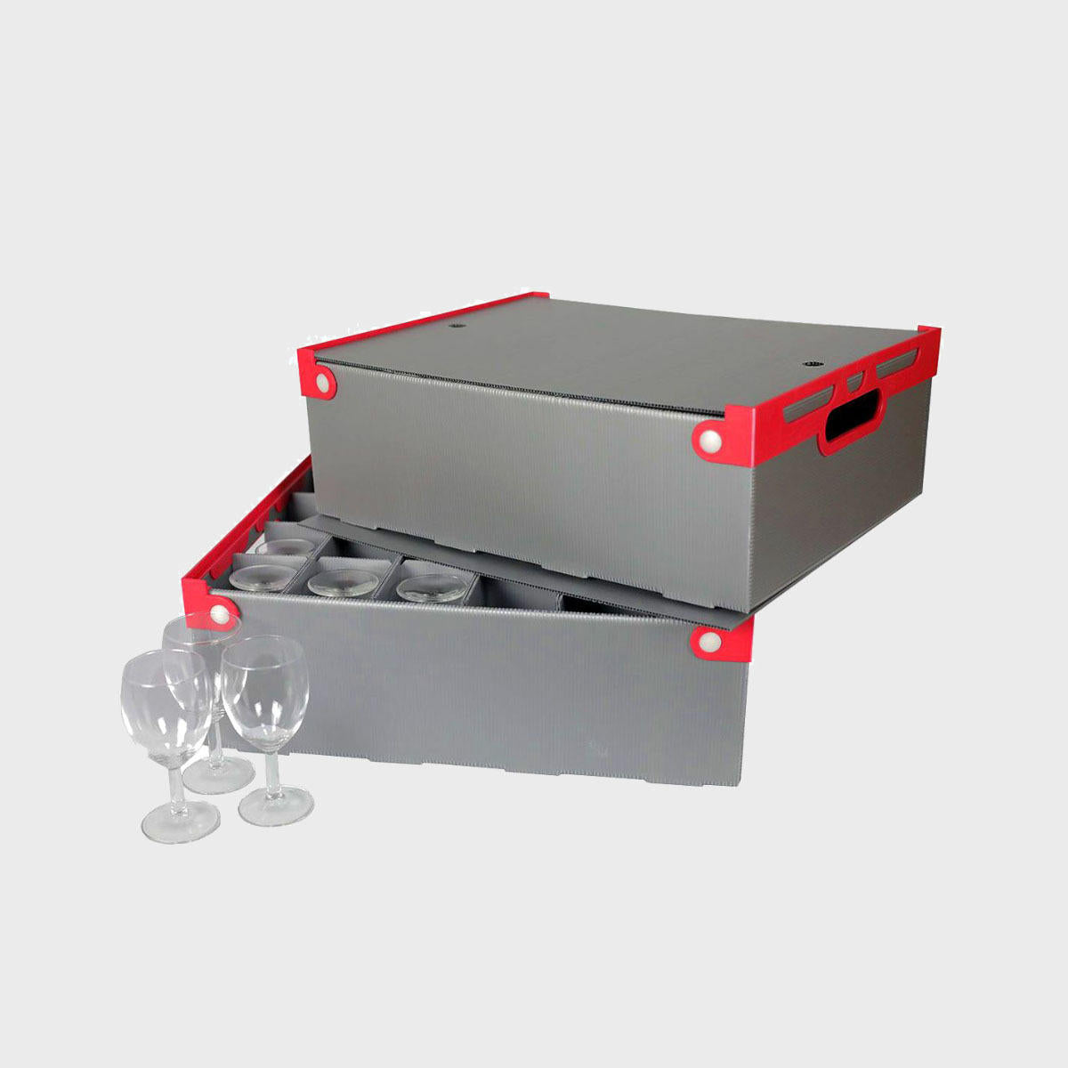 2 Portaglas Crates with 48 Savoie 24cl Wine Glasses pk 1 PG/SAV24