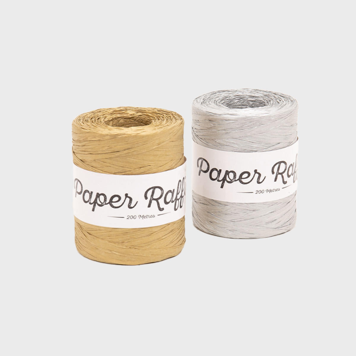 Metallic Paper Raffia Ribbon Roll - 200M  PMETRAF