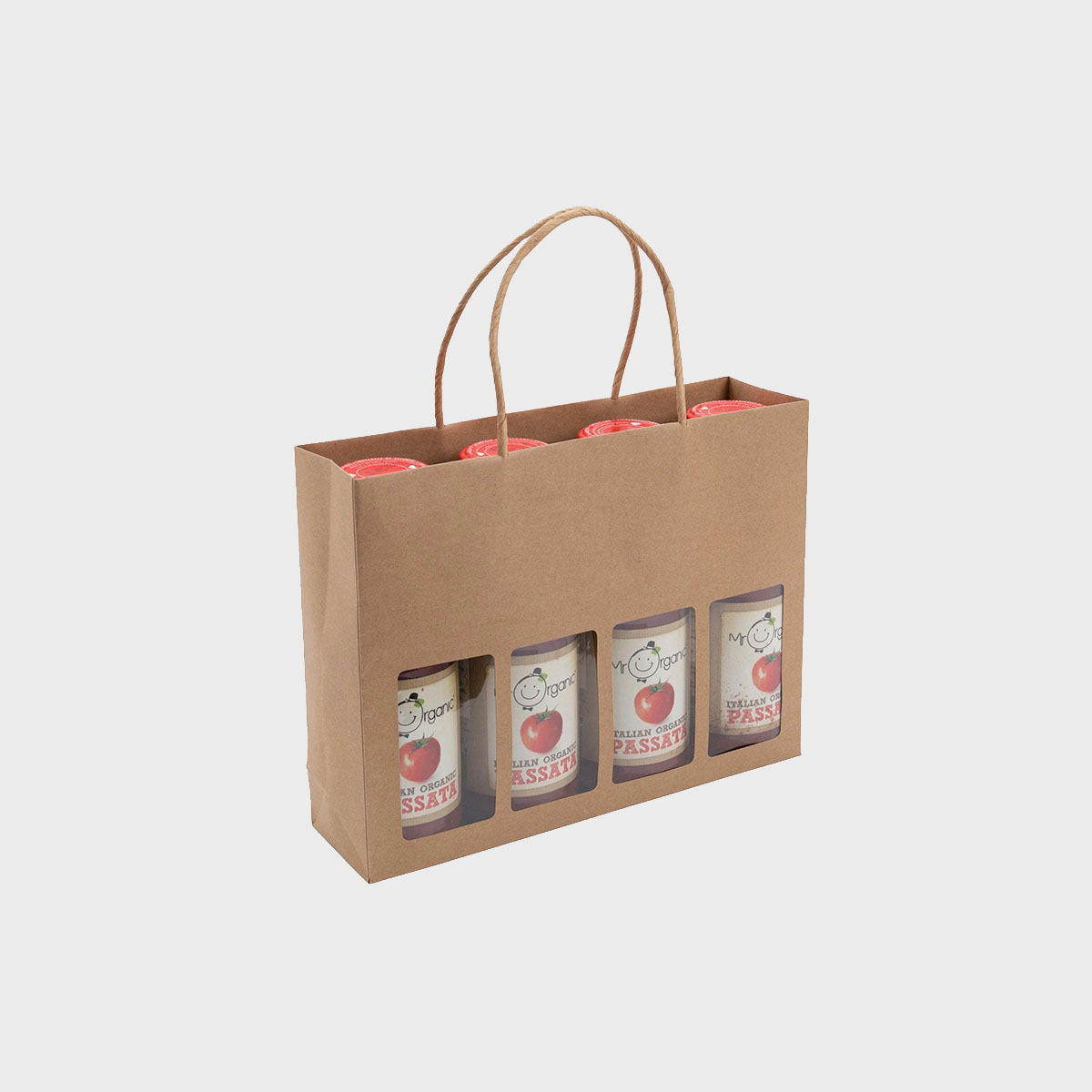 Recyclable Kraft Jar Bag with Window pk 20