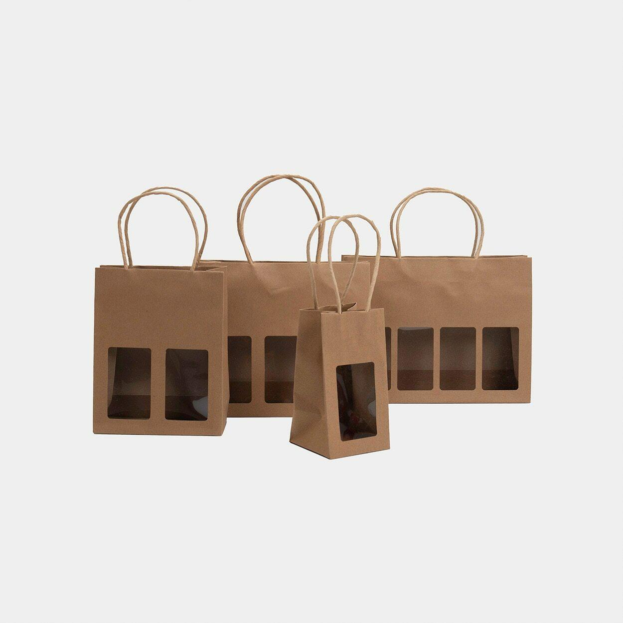 Recyclable Kraft Jar Bag with Window pk 20