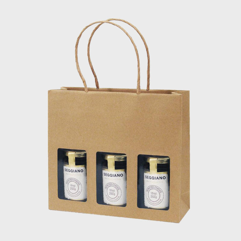 Recyclable Kraft Jar Bag with Window pk 20