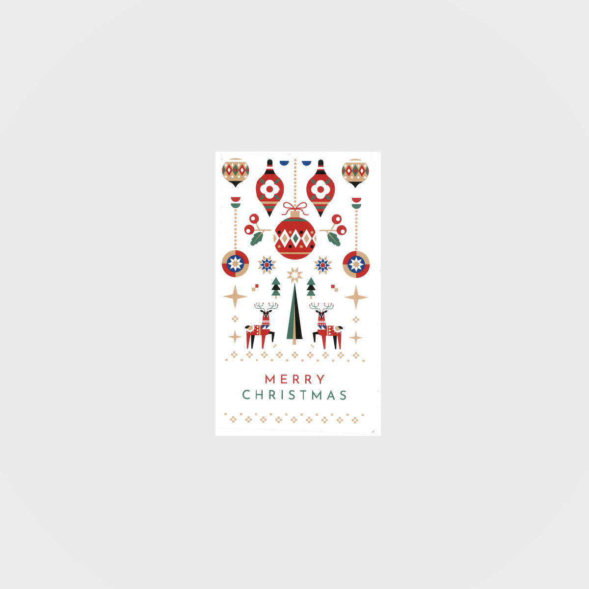 Oversized Scandi Merry Christmas Paper Sticker (100 p/roll)  ST50