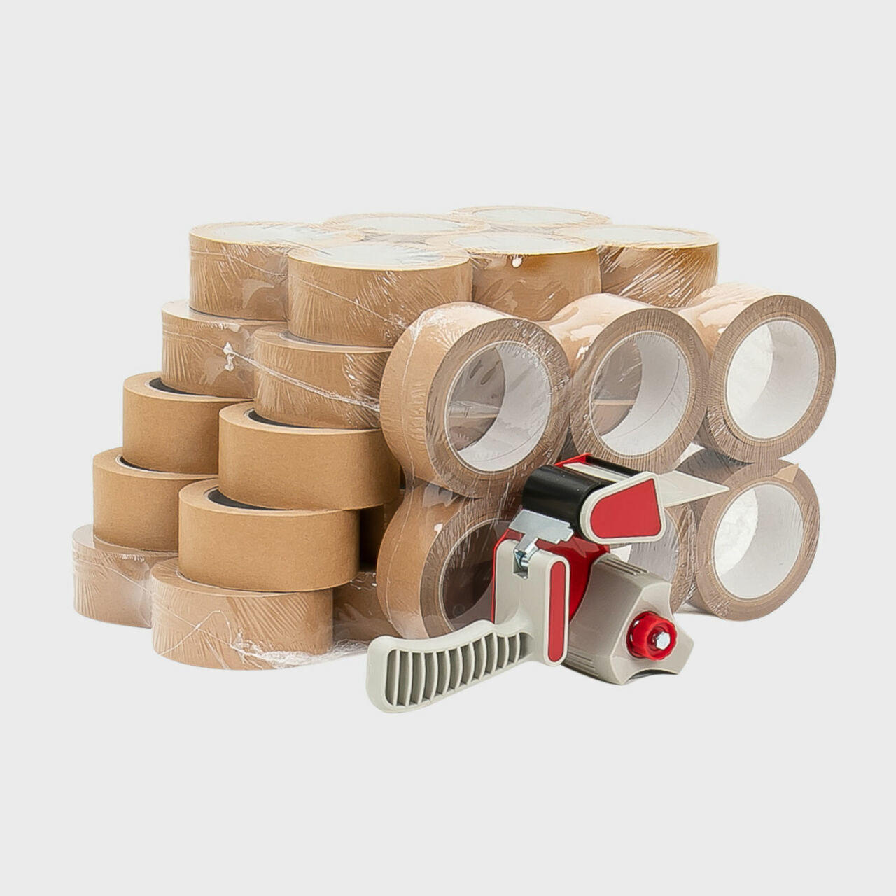 50mm Kraft Paper Tape x 36 Rolls with Free Dispenser 50M TAPEK36