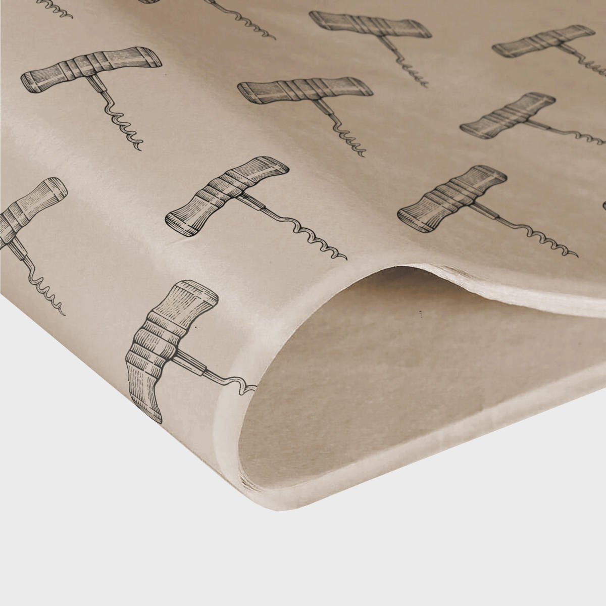 Corkscrew Print Tissue Paper - Kraft/Black pk 1 TIS/CS