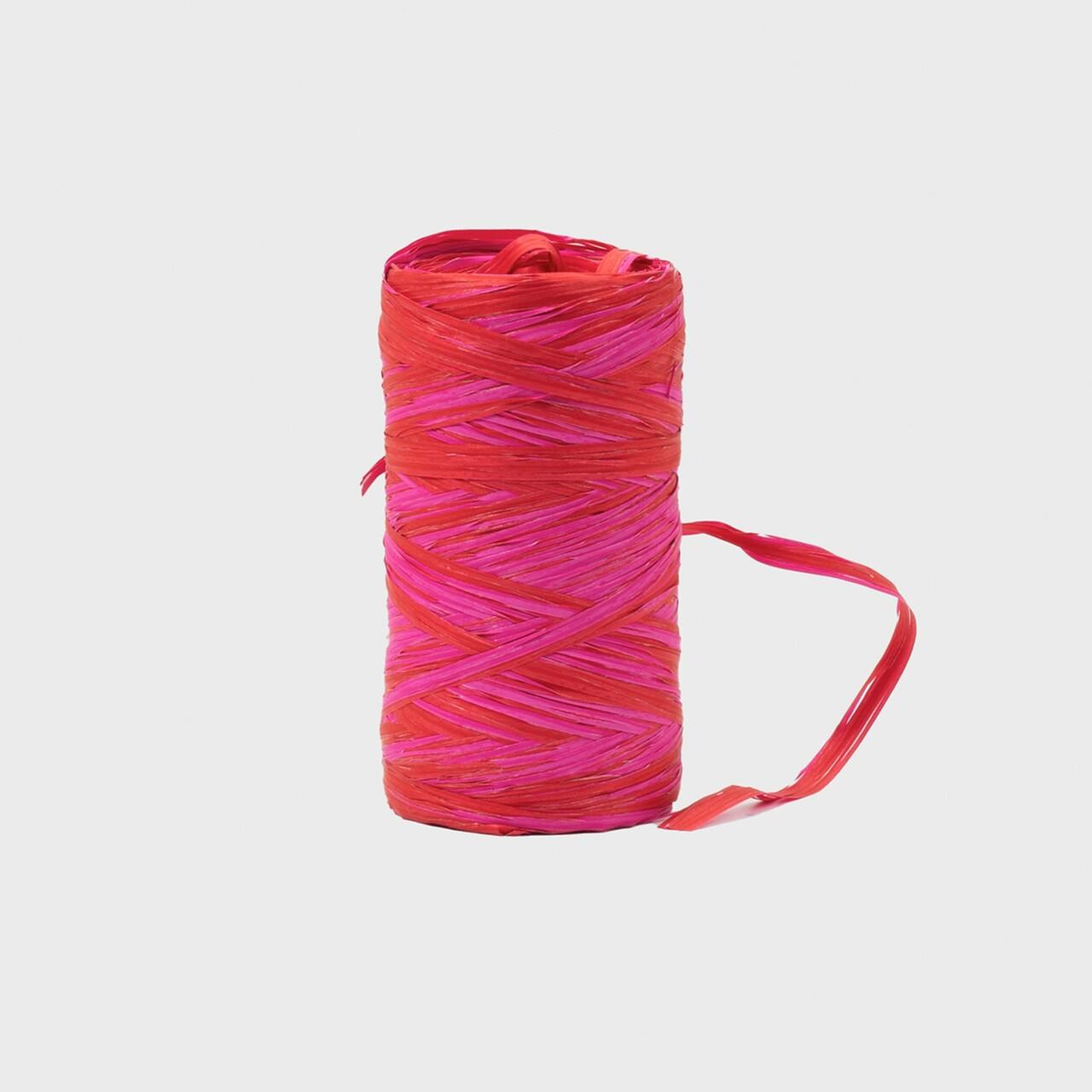 2 Tone Raffia Ribbon - Red and Pink pk 1 TTRAF/RP