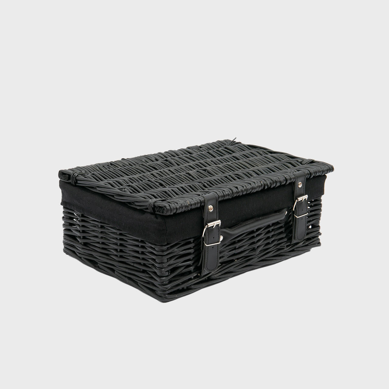 14inch Black Wicker Hampers with Black Liner (pk 1)  WBK14BL