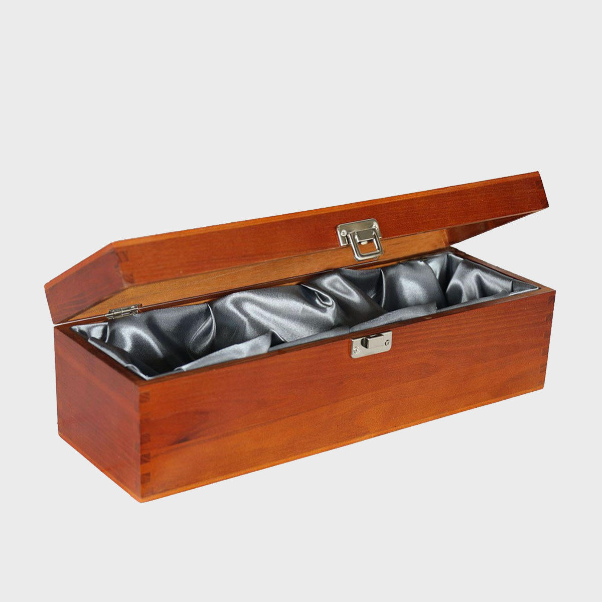 Elm Wood Magnum Bottle Box with Silk Lining pk 6 WLHM